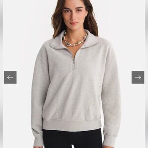 NWT Mate the Label Organic Fleece Quarter Zip Sweatshirt